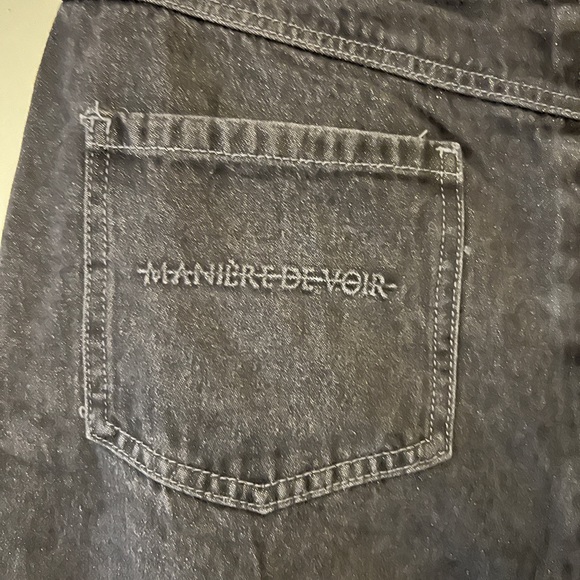 BRAND NEW MANIÉRE DE VOIR RING DETAIL BAGGY JEANS - WASHED BLACK - Picture 5 of 5